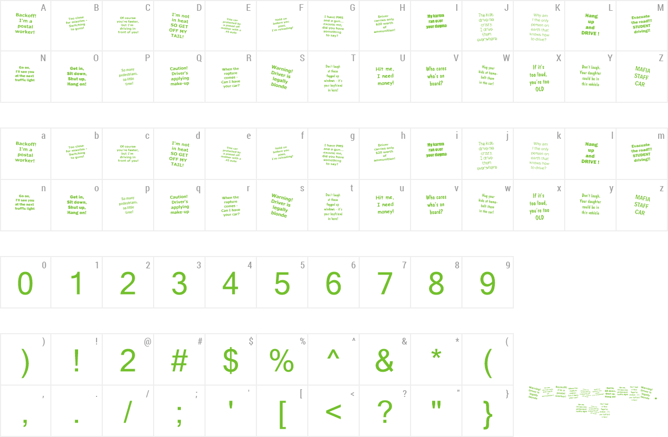 Font KR Driverz preview